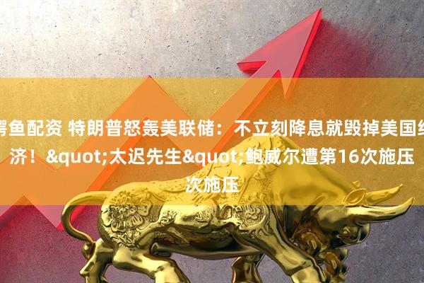 鳄鱼配资 特朗普怒轰美联储：不立刻降息就毁掉美国经济！&quot;太迟先生&quot;鲍威尔遭第16次施压
